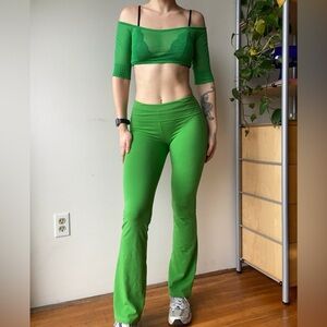 TNA Yoga Flare Pants High Waist Green Size S